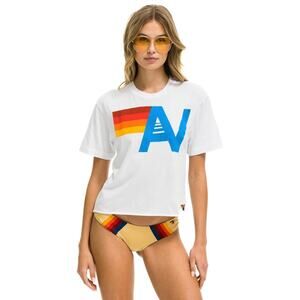 Aviator Nation Boyfriend Tee Size XS White Logo Brand New Super Soft